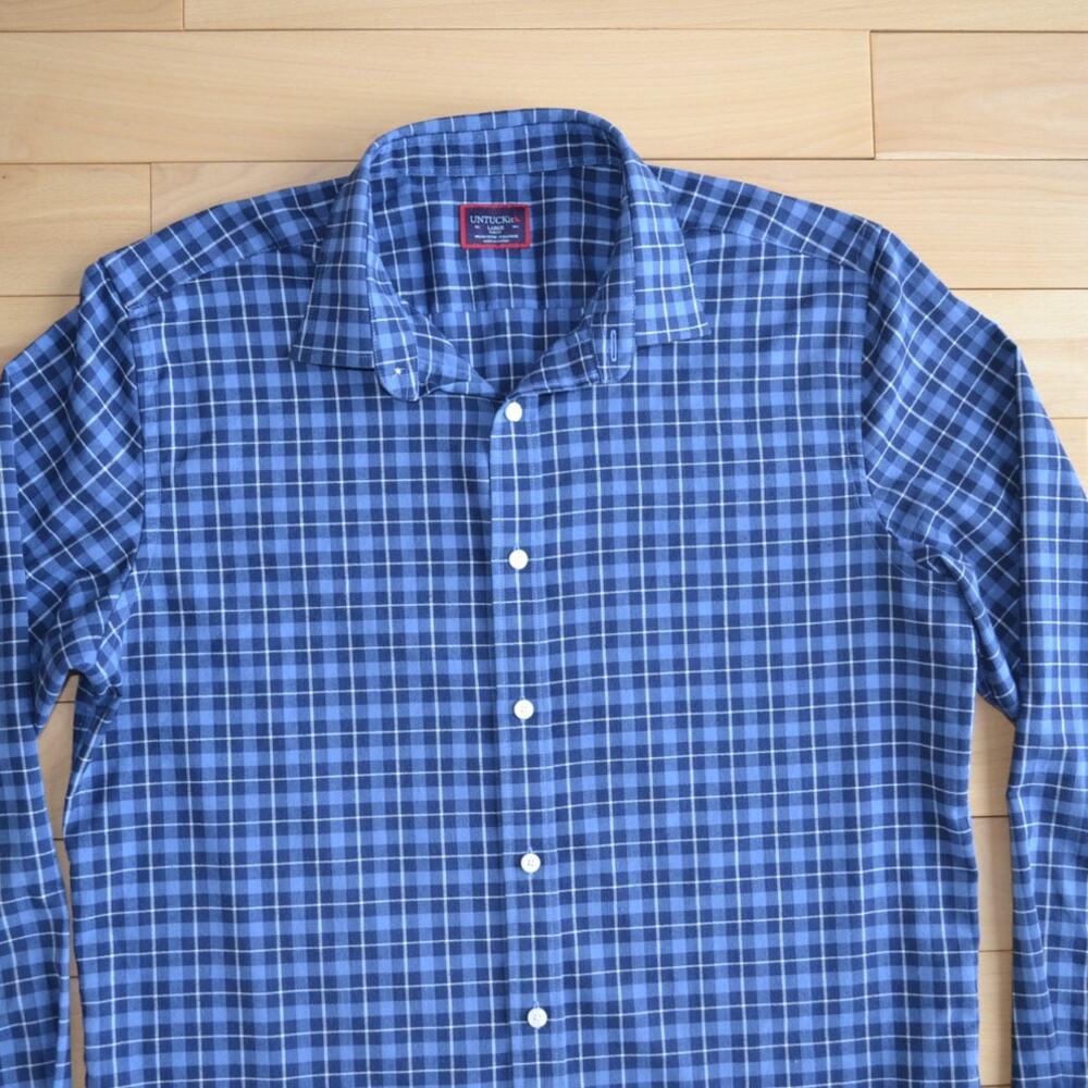 UNTUCKit Button Down Shirt Size L Slim Box Plaid - Picture 2 of 4